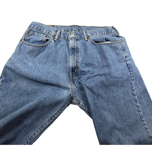 Levi's 505 Straight Fit Jeans Men's 36x32 Classic Blue Denim - Picture 2 of 10